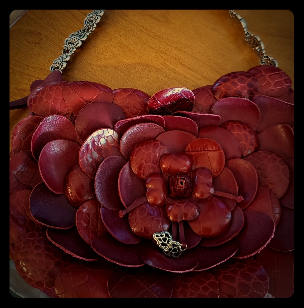 Small BRIGHTON ROSE BURGANDY PURSE